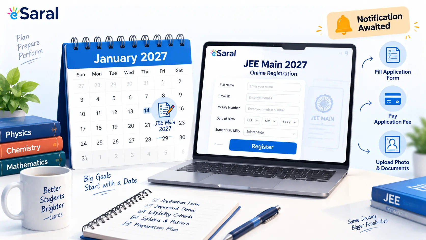 JEE Main 2027 Registration (Open): Last Date, Fees, Documents & Steps to Apply
